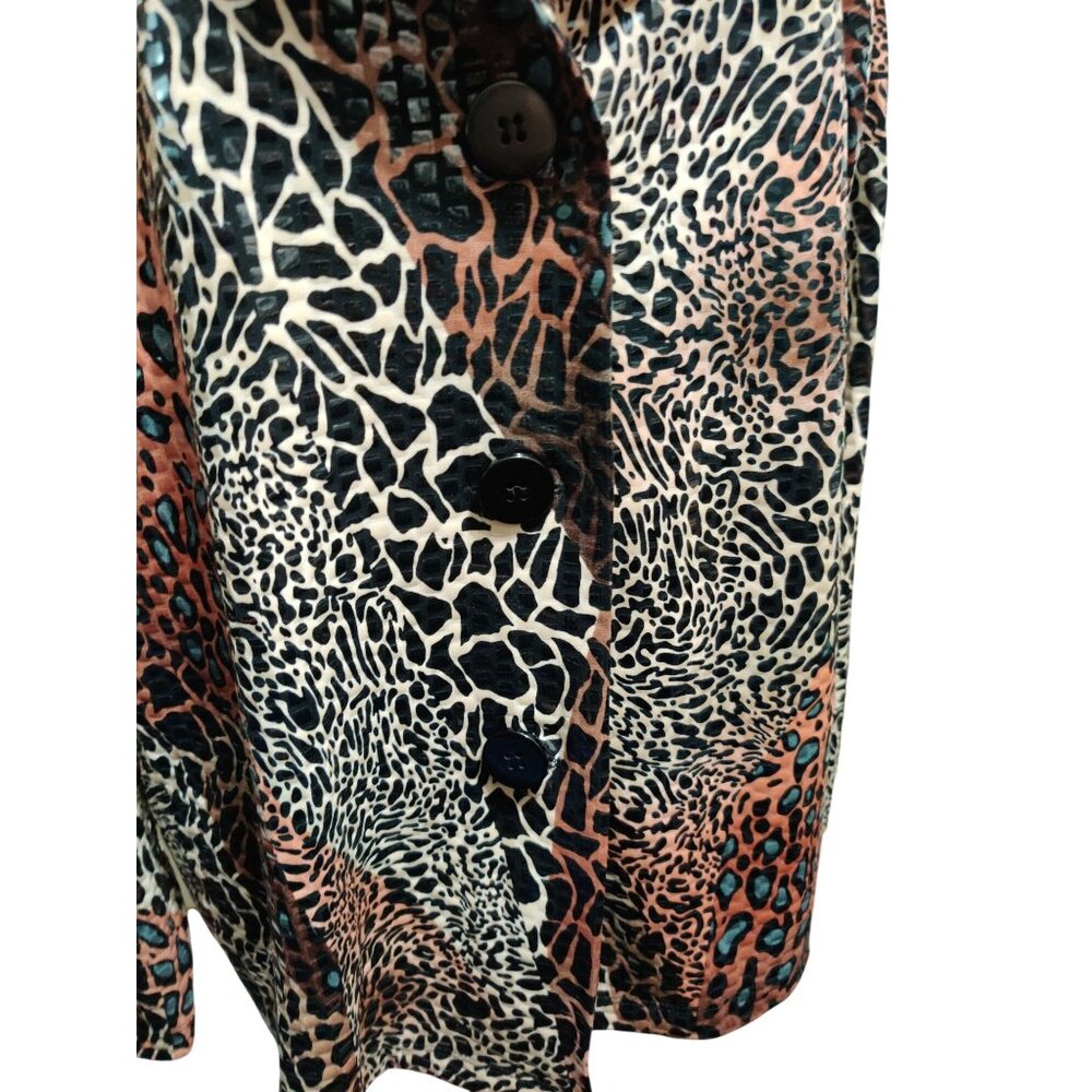 Vintage Simonton Says XL Y2K Glossy Textured Animal Print Statement Jacket Glam - Picture 5 of 12